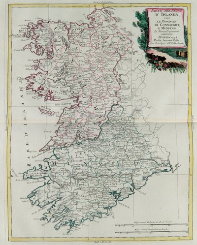 El Reino de Irlanda que las provincias de Munster y Connaught, grabado por G. Zuliani es del Volumen I del 