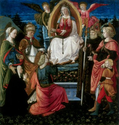 La Madonna del cinturón con santos de G. da and Filippi, C. Carpi
