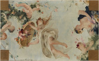 Boceto para la Salle des Fêtes del Hôtel de Ville de París: Les Fleurs de Gabriel Joseph Marie Augustin Ferrier