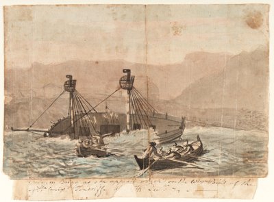 La Expedición Brigg como apareció naufragada en la punta occidental de la isla de Sta Cruiz Teneriffe Diciembre 1774 de Gabriel Bray