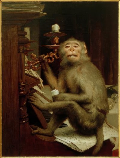 Mono en el piano de Gabriel Cornelius Ritter von Max