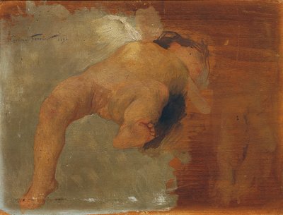 Putto reclinable de Gabriel Ferrier