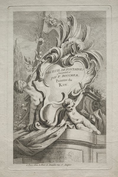 Libro de Fuentes: No. 1, Página del Título, c. 1736 de Gabriel Huquier