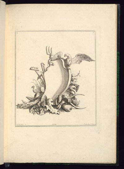Diseño para un cartucho que representa el jardín de Gabriel Huquier
