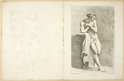 Figura (recto y verso), del Primer libro de figuras de Academias grabadas en parte por los profesores de la Academia Real de Gabriel Huquier