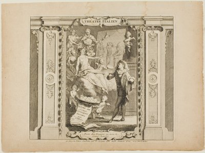 Teatro Italiano, frontispicio del Libro de Escenas Cómicas de Gabriel Huquier
