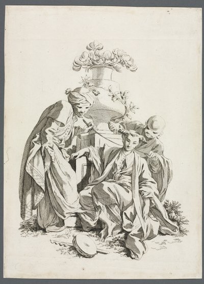 Los sentidos: Tacto después de Boucher de Gabriel Huquier