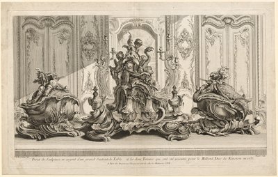 Works of Juste-Aurèle Meissonier:  Silver Sculptural Project for a Large Centerpiece and Two Tureens Which Have Been Executed for His Lordship the Duke of Kingston de Gabriel Huquier