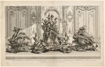 Obras de Juste-Aurèle Meissonier: Proyecto Escultórico de Plata para un Gran Centro de Mesa, c. 1735-1737 de Gabriel Huquier