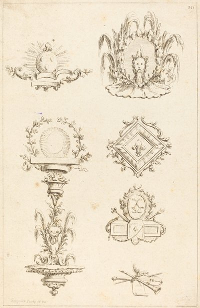 Diseños para colofones: pl. 10 de Gabriel Huquier after Claude Gillot