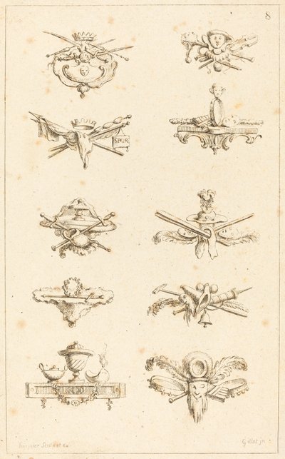 Diseños para Colofones: pl. 8 de Gabriel Huquier after Claude Gillot