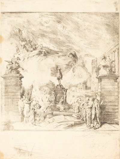 Alegoría sobre la erección de la estatua de Luis XV de Gabriel Jacques de Saint Aubin