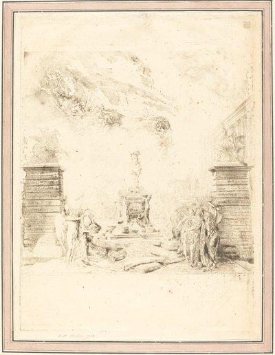 Alegoría sobre la Erección de la Estatua de Luis XV de Gabriel Jacques de Saint Aubin