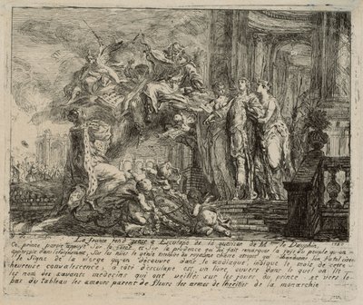 Alegoría sobre la convalecencia del delfín de Gabriel Jacques de Saint Aubin