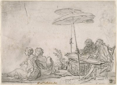 Dibujantes al aire libre de Gabriel Jacques de Saint Aubin