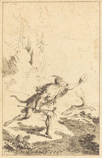Enviado a M. de Saint-Denis por M. de Belle-Isle, prisionero [izquierda] de Gabriel Jacques de Saint Aubin