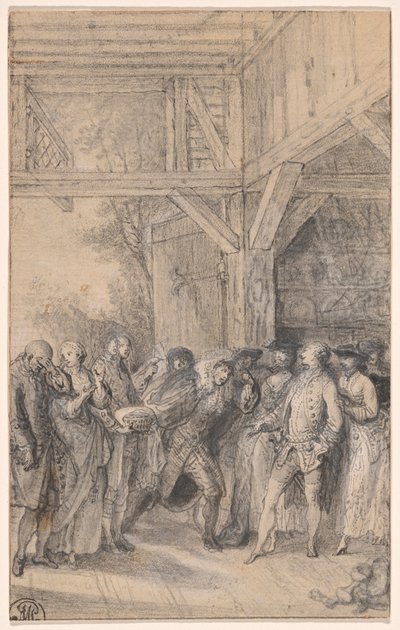 Un campesino pide permiso para casarse con la hija de un noble de Gabriel Jacques de Saint Aubin