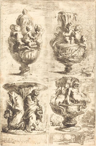 Cuatro jarrones (Les quatres vases) de Gabriel Jacques de Saint Aubin