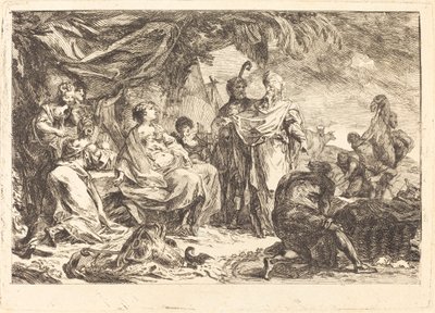 Labán buscando sus dioses de Gabriel Jacques de Saint Aubin