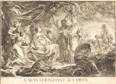 Labán buscando sus dioses de Gabriel Jacques de Saint Aubin