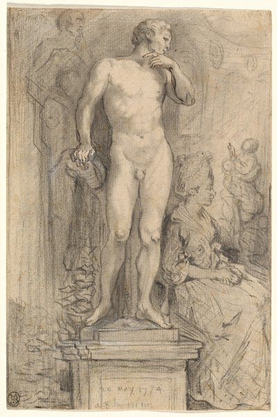 Encuentro en el Palais Royal de Gabriel Jacques de Saint Aubin