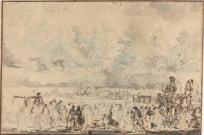 Revisión real de las tropas de Gabriel Jacques de Saint Aubin