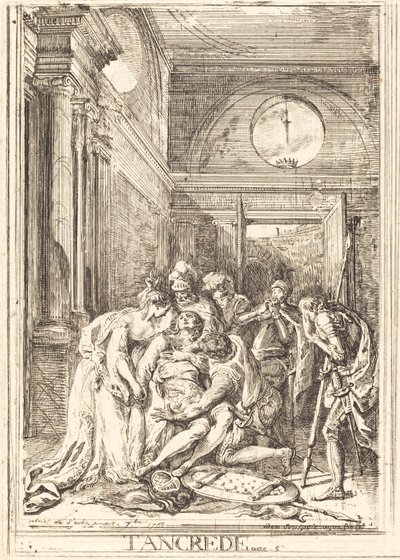 La Muerte de Tancredo [izquierda] de Gabriel Jacques de Saint Aubin
