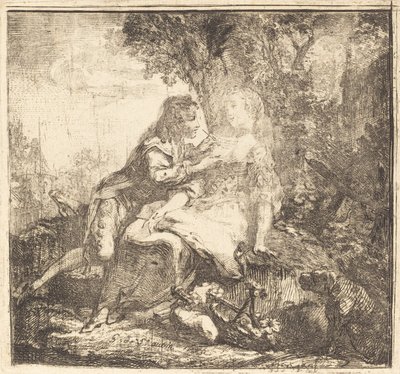 Los Dos Amantes (Les deux amants) de Gabriel Jacques de Saint Aubin