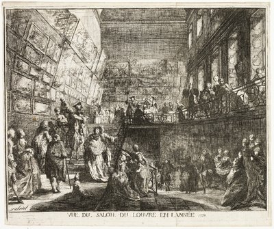 Vista del Salón en el Louvre en el año 1753 de Gabriel Jacques de Saint Aubin