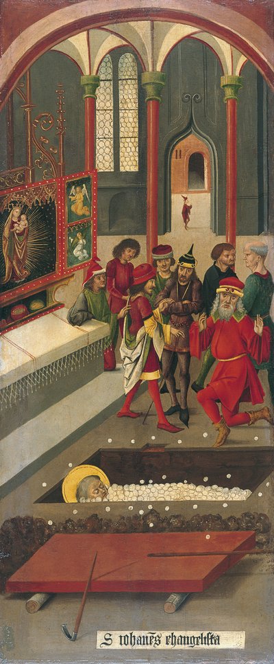 El milagro del anfitrión en la tumba de San Juan, 1478 de Gabriel Mälesskircher