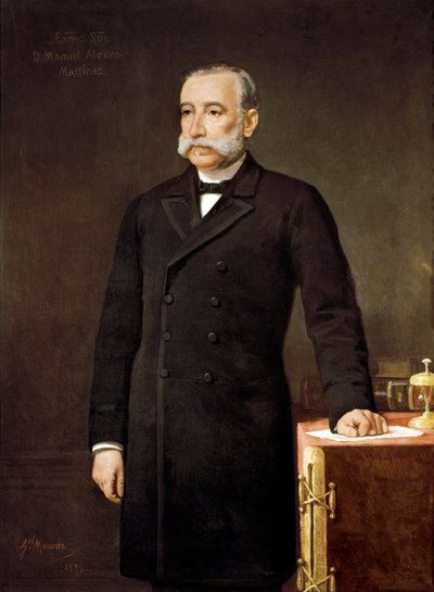 Retrato de Manuel ALONSO MARTINEZ (1827-1891), abogado y político español miembro del Partido Unión Liberal Madrid, Congreso de los Diputados.
 Pintura de Gabriel Maureta (siglo XIX). de Gabriel Maureta Aracil