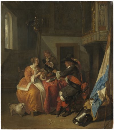 Un Juego de Cartas, c.1655-9 de Gabriel Metsu