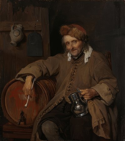 El viejo bebedor. Alrededor de 1661-63 de Gabriel Metsu