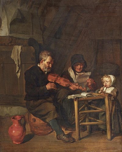 Holandés: Soo de oude songen, soo piepen de jongen Como cantan los viejos, así cantan los jóvenes de Gabriel Metsu