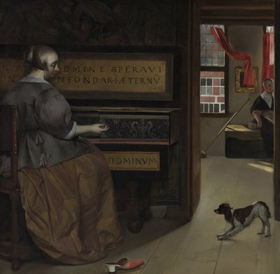 Dama en un Virginal, ca 1665 de Gabriel Metsu