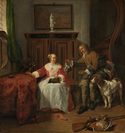 El presente del cazador, c.1658-61 de Gabriel Metsu