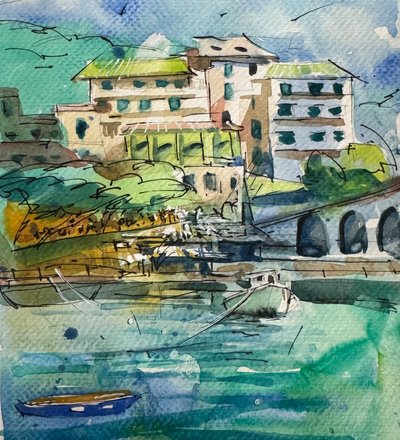 Estudio de Capri, 2024 (acuarela sobre papel) de Gabriel Palma