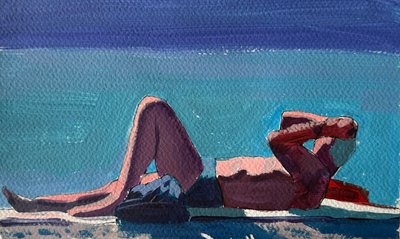 Nap By The Sea, 2024 (acrílico sobre papel) de Gabriel Palma