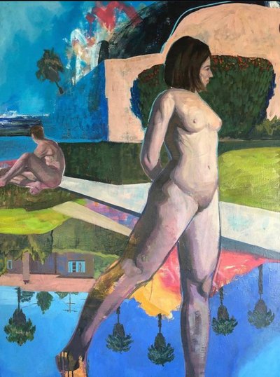 Los océanos entre nosotros", 2021 (óleo sobre lienzo) de Gabriel Palma