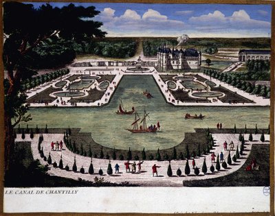 Canal del dominio de Chantilly - grabado por Perelle de Gabriel Perelle