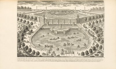 El extremo del jardín de Marly, de "Les Delices de Versailles et des Maisons Royales" por Charles-Antoine Jombert, 1766 de Gabriel Perelle