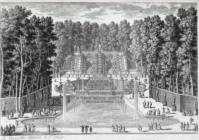 Las nuevas cascadas en los jardines de St Cloud (por Ours) - por Perelle, finales del siglo XVII de Gabriel Perelle