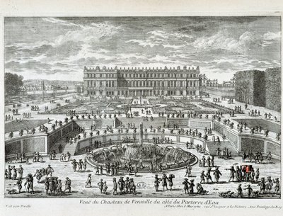 Vista del Chateau de Versailles desde el lado del estanque - por Perelle, finales del siglo XVII de Gabriel Perelle