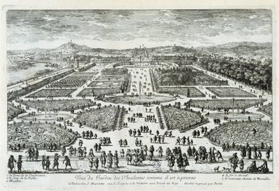 Vista del Jardín de las Tullerías tal como es ahora - grabado por Perelle, finales del siglo XVII de Gabriel Perelle