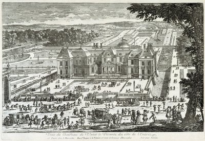 Vista del castillo de Vaux Le Visomte desde el lado de la entrada (jardines de Le Nôtre) - por Perelle, finales del siglo XVII de Gabriel Perelle