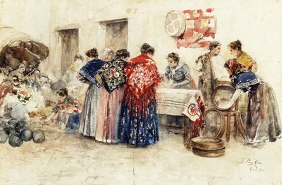 En el Mercado, 1900 de Gabriel Puig Roda