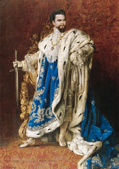 Ludwig II como Gran Maestre de la Orden de los Caballeros de San Jorge, 1887 de Gabriel Schachinger