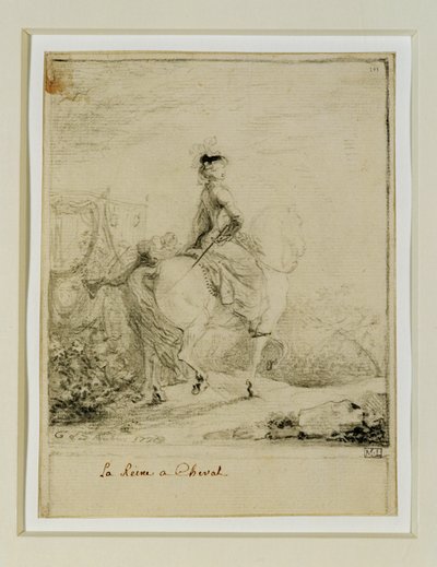 María Antonieta a caballo ... de Gabriel de Saint-Aubin