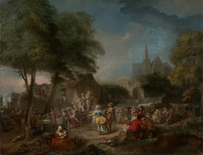 La danza campestre, c.1760-1762 (óleo sobre lienzo) de Gabriel de Saint-Aubin