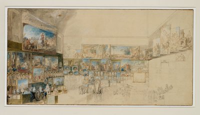 Vista del Salón de 1765 ... de Gabriel de Saint-Aubin